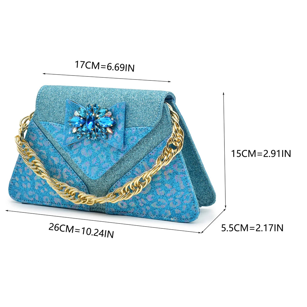 Tote Route Rhinestone Slingback Pumps & Bag Set Evening Sparkle