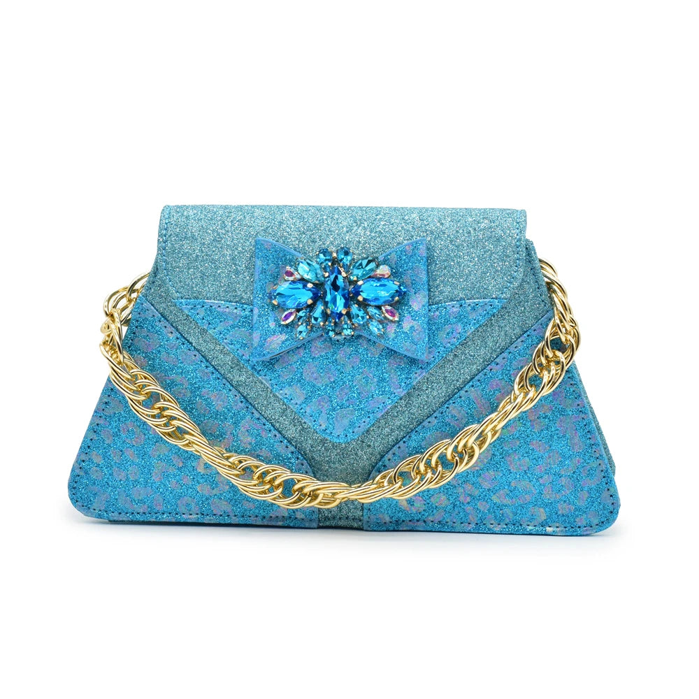 Tote Route Rhinestone Slingback Pumps & Bag Set Evening Sparkle