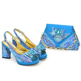 Tote Route Rhinestone Slingback Pumps & Bag Set Evening Sparkle