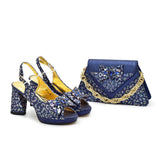 Tote Route Rhinestone Slingback Pumps & Bag Set Evening Sparkle