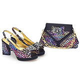 Tote Route Rhinestone Slingback Pumps & Bag Set Evening Sparkle